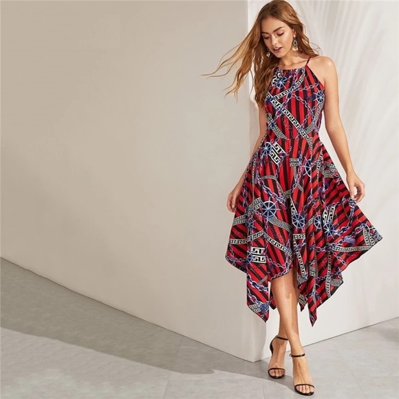 Dresses & Skirts - NWOT Boho Chain Print Asymmetrical Sleeveless